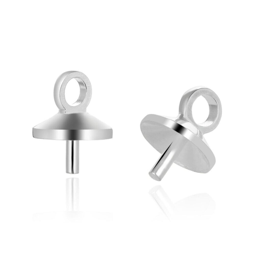 9082 300pcs Eye Pin Peg Bail Clasp Jump Ring Loop 6mm Cup Glue On Pendant